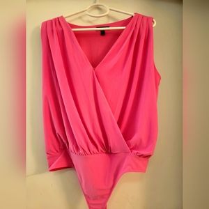 Express Vibrant Pink Sleeveless Bodysuit